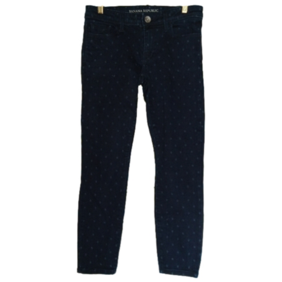 Banana Republic Denim - BANANA REPUBLIC Sz 25P Skinny Jeans with Fleur-de-lis Print EUC